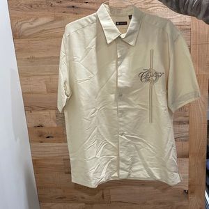 Short sleeve cream button down